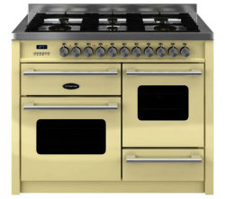 BRITANNIA  Delphi RC11XGGDECR Dual Fuel Range Cooker - Gloss Cream & Stainless Steel